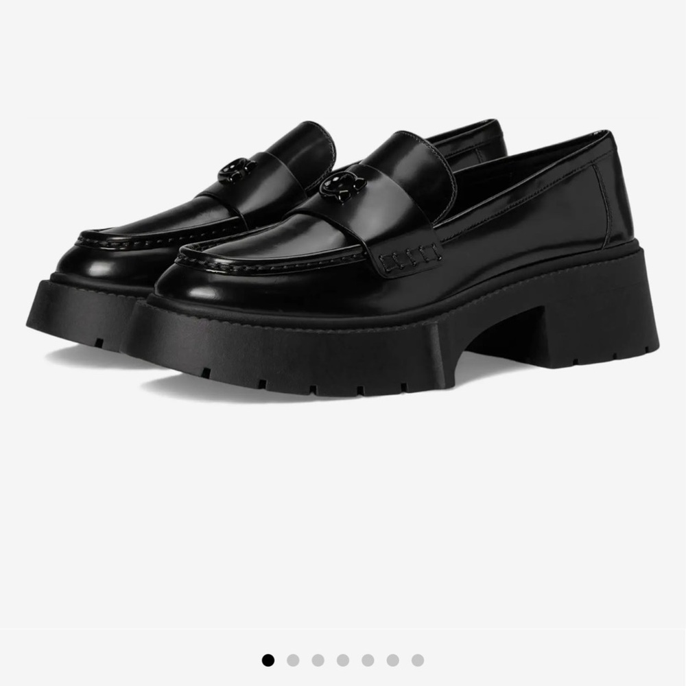 Coach Black Patent Chunky Platform Loafers